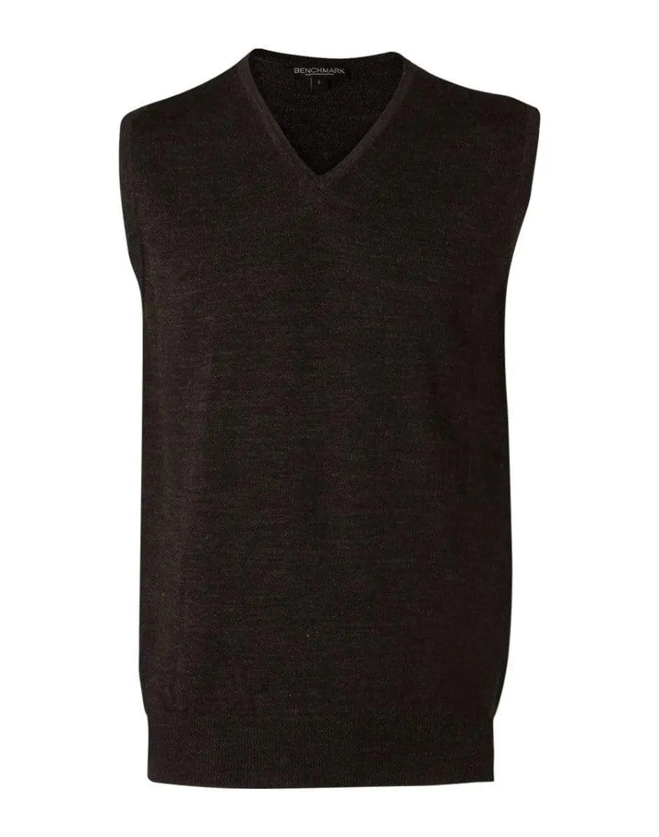 Benchmark Corporate Wear Charcoal / XL BENCHMARK Men's V-Neck Vest M9501
